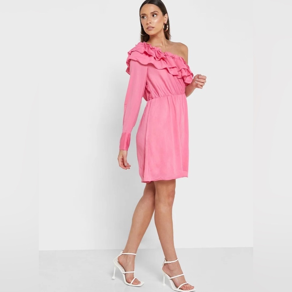 VERO MODA One Shoulder Ruffle Detail Dress